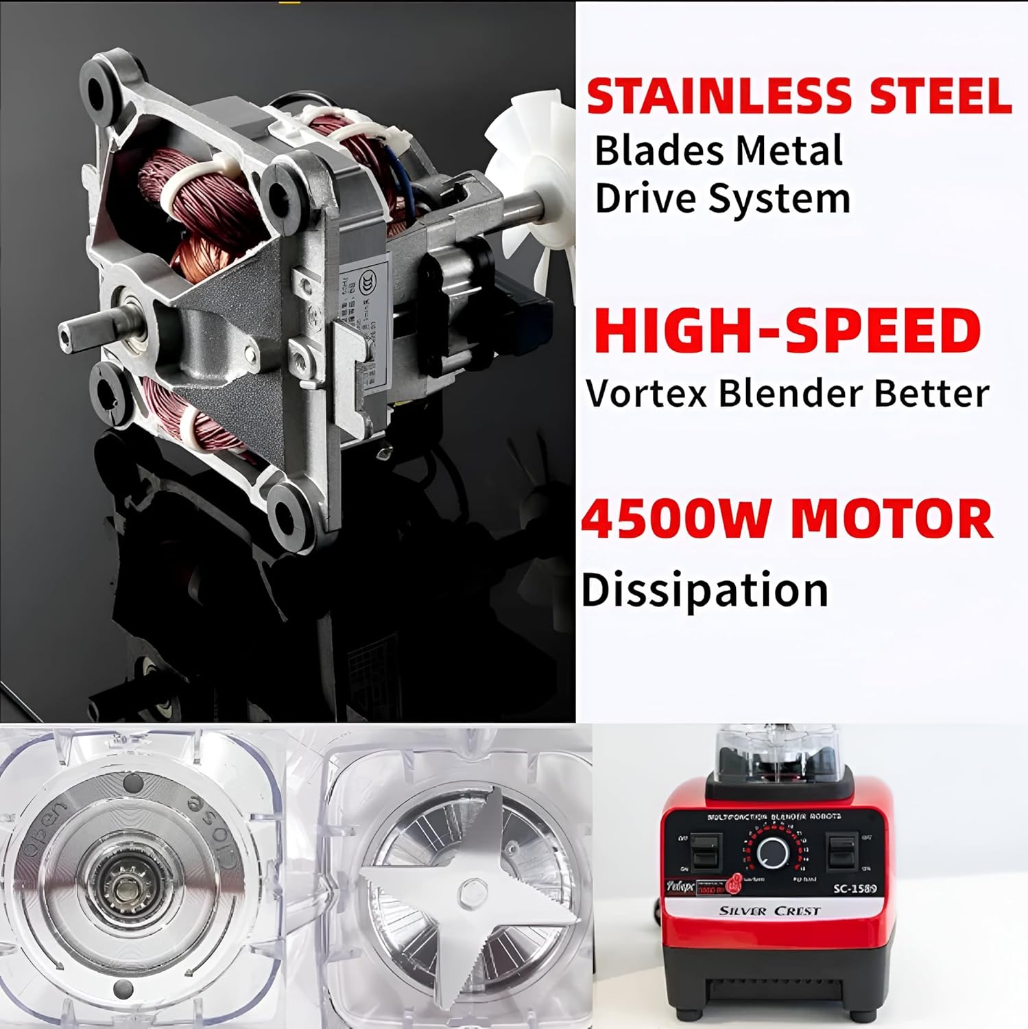 High power Silver crest Blender 4500W 2L